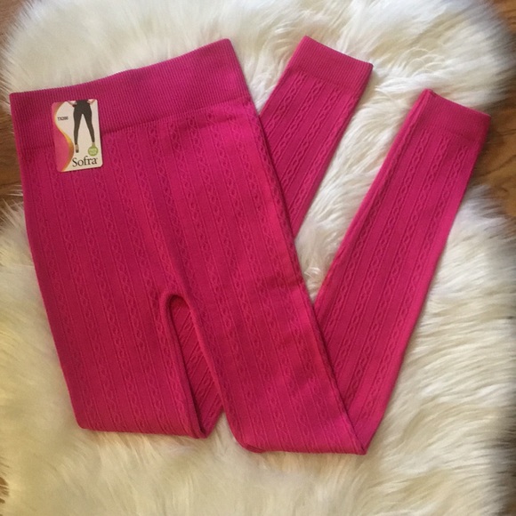 Black or hot pink textured leggings - Picture 3 of 6